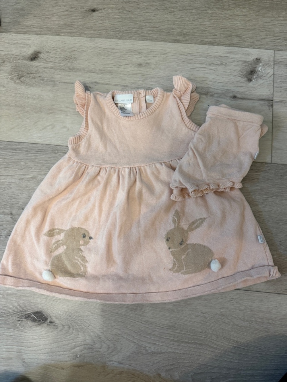 Elegant Baby Dress with Bloomers - 12 months